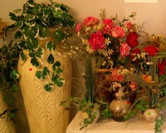 Floral decorations and vases
