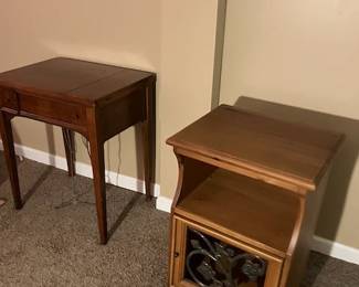 Bedside table and sewing machine in cabinet/table