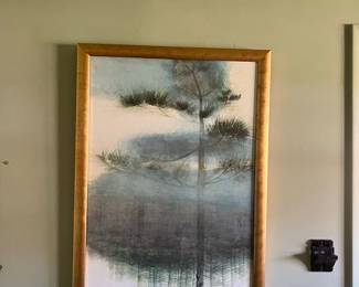 Oil painting fir tree