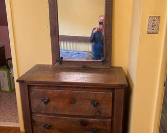 Dresser and mirror. 3 piece bedroom set
