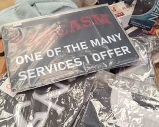 metal signs and flags 