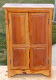ANTIQUE WOOD CHILD'S TOY TWO DOOR CUPBOARD