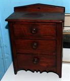 ANTIQUE WOOD CHILD'S TOY CHEST OF DRAWERS