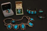 NATIVE AMERICAN
NAVAJO MARY DAYEA HEAVY TUFA TURQUOISE BRACELET
