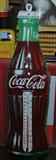Coke Cola die cut metal thermometer