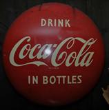 Large Coke Cola button sign