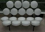 RARE VINTAGE MARSHMALLOW SOFA, MODEL 5670 ~ GEORGE NELSON & ASSOCIATES.HERMAN MILLER ~ USA 1956 ~ WHITE NAUGAHYDE.