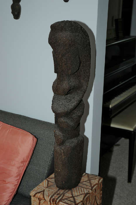 SCULPTURE ON PEDESTAL TREE FERN ROOT FROM HONIARA ISLAND IN THE PACIFIC SOLOMON ISLAND