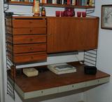 SEVERAL SETS OF STRING SHELF SYSTEM BY NILS STRINNING ~ DESIGNED IN SWEDEN IN 1949.