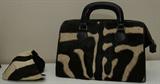EXOTIC ZEBRA HAT AND HANDBAG