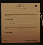 ORIGINAL HANG TAG FOR  "LILY" LUCITE CHAIRS ~ 1967 ERWINE & ESTILLE LAVERNE