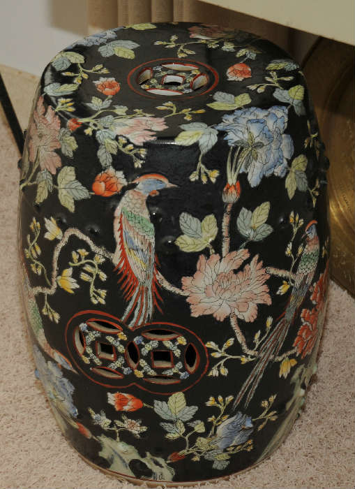PAIR OF VINTAGE HIGH QUALITY GARDEN STOOLS FROM  MACAU