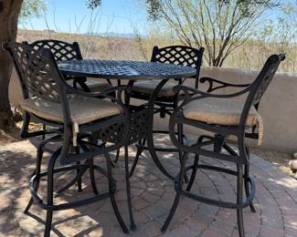 Bar height table and chairs