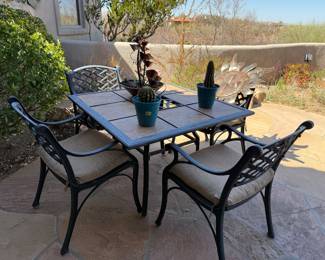High end wrought iron table 4 chairs