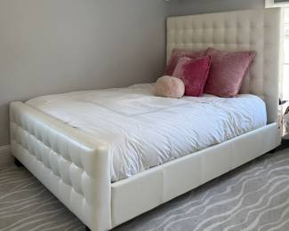 Z Gallerie Tufted Leather Queen Bed
