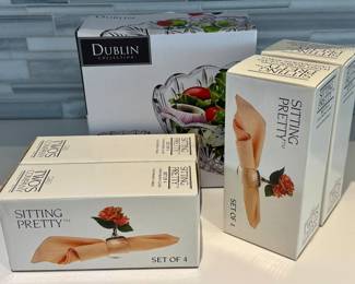 New Sitting Pretty Napkin Rings & Dublin Serving Bowl