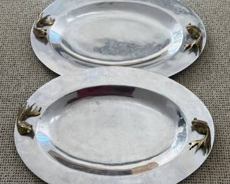 Serving Platters with Koi Fish Handles