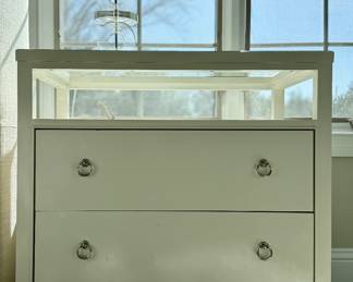 (2) Ethan Allen Heston Glass Top Nightstands