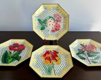 (4) Moonlighting Interiors Decorative Decoupage Plates