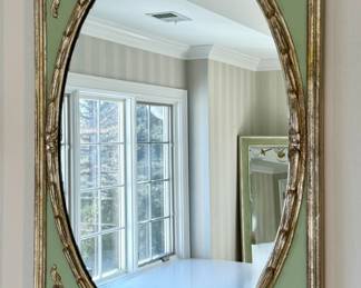 Painted Gold Gilt Mirror with Shell Accents