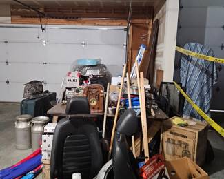 garage, tools, milk jugs