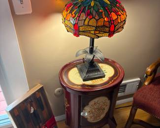 Stained Glass Lamps & Decorative Cabinet