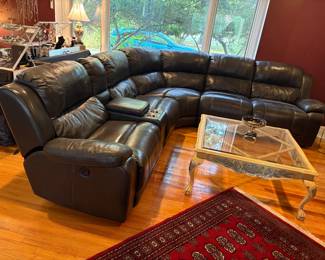 Leather Sectional Power Reclining Sofa