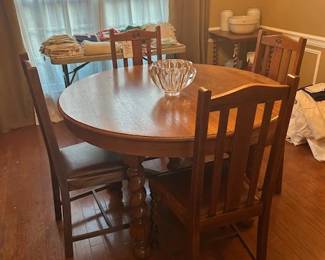 OREFORS, OAK TABLE AND CHAIRS