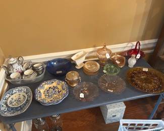 SPODE, DEPRESSION GLASS, COBALT, FENTON, CARNIVAL