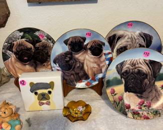 Pug plates  from Danbury Mint 