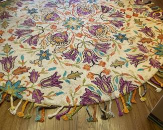 HAVE 3 RUGS OF THIS PATTERN  THIS ROUND ONE AND SMALL ONE AND A LARGER SQUARE ROOM SIZED