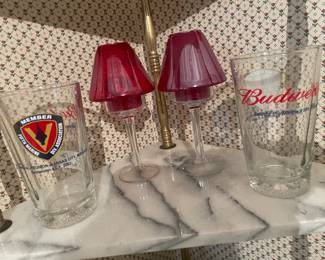 RETRO BUDWEISER MARINES GLASSES SET OF 2