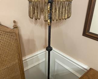 COOLEST THING !!   A METAL TALL CANDLE STAND  NOT A LAMP !!   HAS SPOTS FOR LIKE 4-5 CANDLES ON TOP