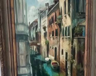 "venic by boat" original 34x45 $350 NOW $100