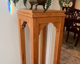 handmade plant stand with pewter plant $50 