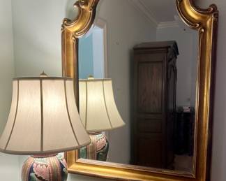 beveled mirror $45 28" lamp $65