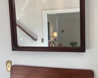 large mirror $40 green glass pitcher $30 