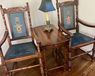 antique chairs $95 each,    drop leaf $85,   lamp $50 TAKE ALL $250