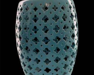 Turquoise ceramic garden seat