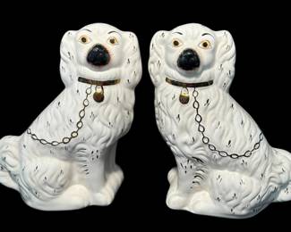 Staffordshire Dog Mantle Figurine Pair Large 11.5 Inch