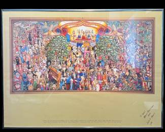 Joe Cotter SIGNED Oregon Country Fair Print Framed