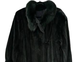 Black Vintage Fur Coat XL