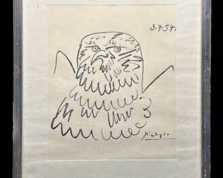 Pablo Picasso 1954 Bald Eagle Framed Art