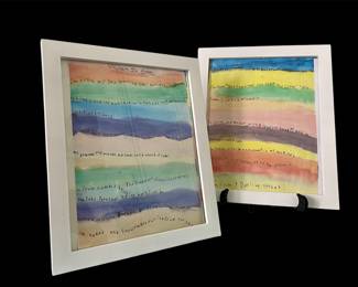 Two framed water color inspirational sayings 
