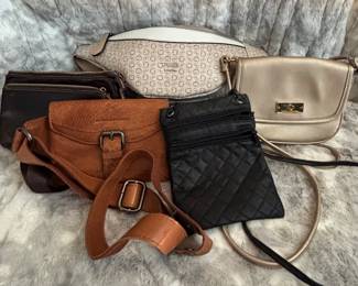 Guess Beige Logo Belt Bag, Tommy Hilfiger Gold Purse, Brown Belt Bag, Black Quilted Purse