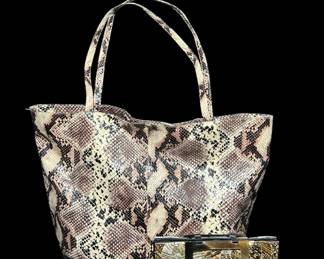 Snakeskin Pattern Saks 5th Avenue Tote Vintage Shell Clutch