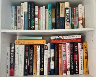 Two shelves of books 