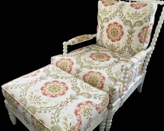 Floral Armchair And Ottoman