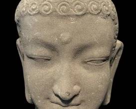 Maitland Smith Large Stone Buddha Head Bust