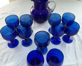 Blue Glasses Pitcher